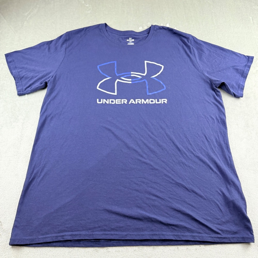 Under Armour Men's 3XL Navy Blue Graphic Logo Short Sleeve Loose Fit T-Shirt